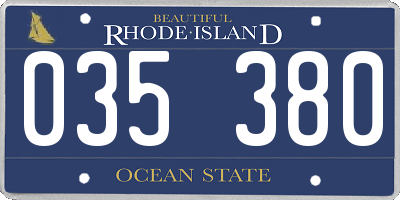 RI license plate 035380