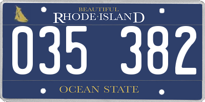RI license plate 035382