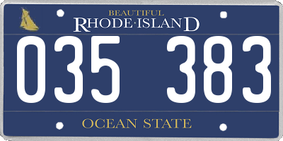 RI license plate 035383