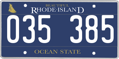 RI license plate 035385
