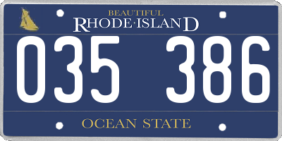 RI license plate 035386