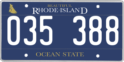 RI license plate 035388