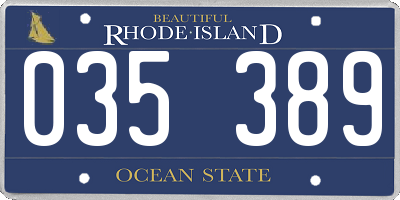 RI license plate 035389