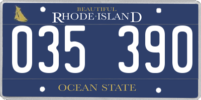 RI license plate 035390