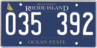 RI license plate 035392