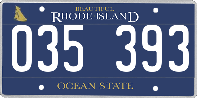 RI license plate 035393