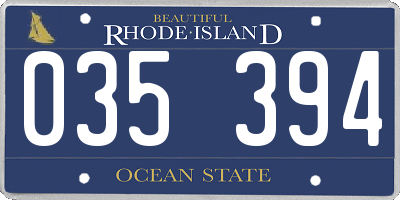 RI license plate 035394