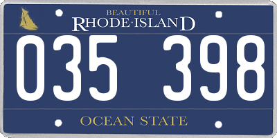 RI license plate 035398