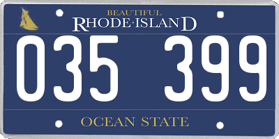 RI license plate 035399