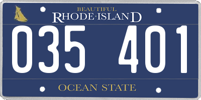 RI license plate 035401