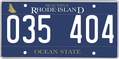 RI license plate 035404