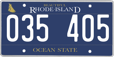 RI license plate 035405