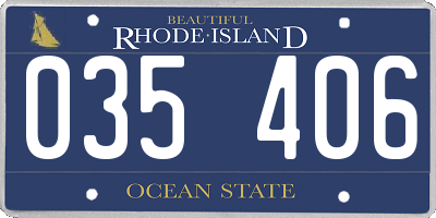 RI license plate 035406