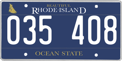 RI license plate 035408