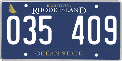 RI license plate 035409