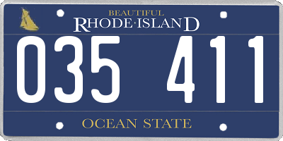 RI license plate 035411