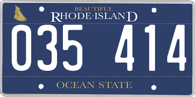 RI license plate 035414