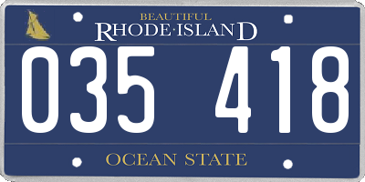 RI license plate 035418