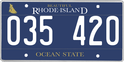 RI license plate 035420