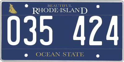 RI license plate 035424