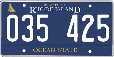 RI license plate 035425