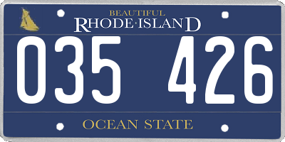 RI license plate 035426