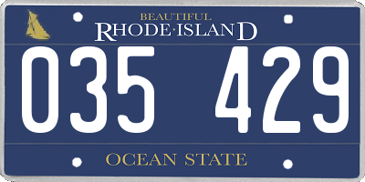RI license plate 035429