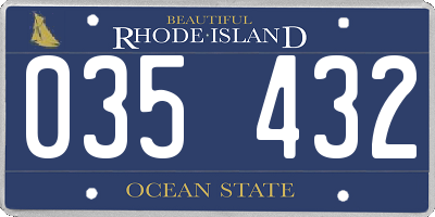 RI license plate 035432