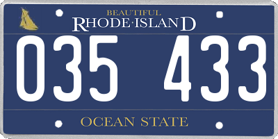 RI license plate 035433