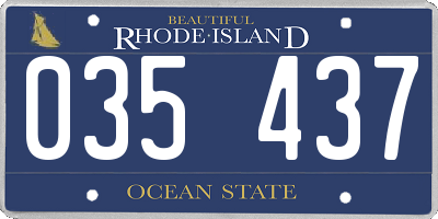 RI license plate 035437