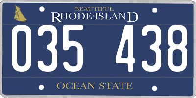 RI license plate 035438
