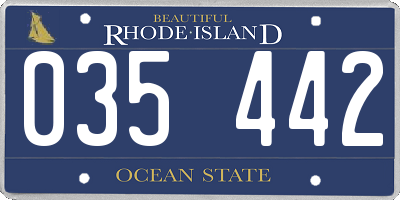 RI license plate 035442