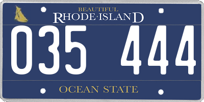 RI license plate 035444