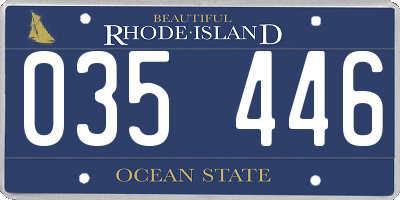 RI license plate 035446