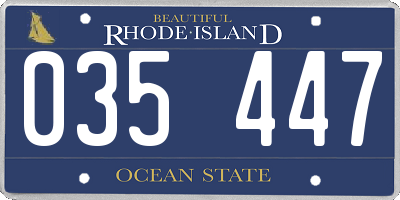 RI license plate 035447