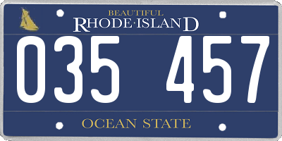 RI license plate 035457