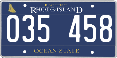 RI license plate 035458