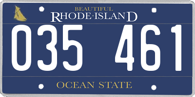 RI license plate 035461