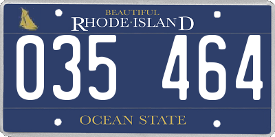 RI license plate 035464