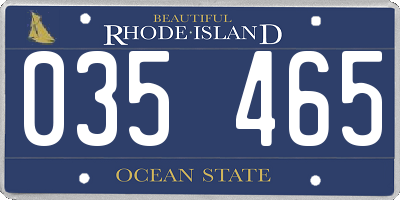 RI license plate 035465
