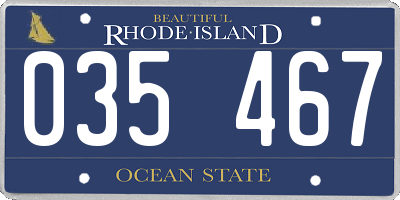 RI license plate 035467