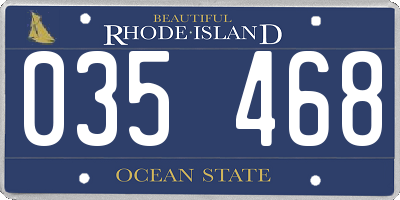 RI license plate 035468