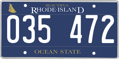 RI license plate 035472