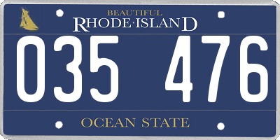 RI license plate 035476