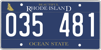 RI license plate 035481