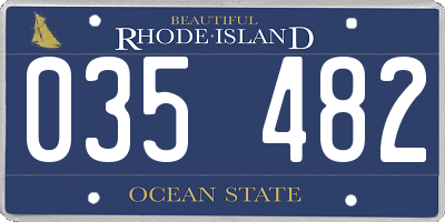 RI license plate 035482