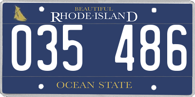 RI license plate 035486