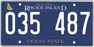 RI license plate 035487