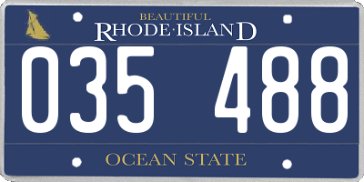 RI license plate 035488