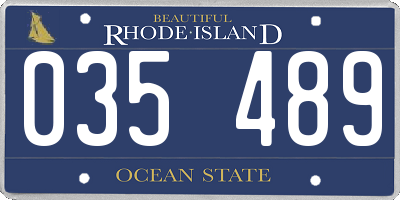 RI license plate 035489